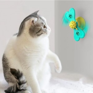 Cat Mulino a vento giocattolo divertente massaggio giocattoli girevoli girevoli con catnip palla denti pulizia prodotti per animali domestici