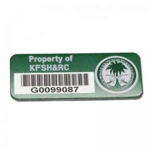 All\'ingrosso custom custom il laser incisonumero di serie etichetta metallo codice a barre etichetta adesivo stampato alluminio asset tag labe