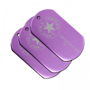 Etichetta del cane del cane militare del metallo del metallo dell\'ingrosso della fabbrica durevole durevole del cane in alluminio anodizzato