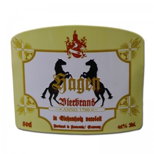 Adesivo di lusso personalizzato Adesiv E Gold Aliumium Sticker Etichetta in metallo in metallo in alluminio personale in rilievo per bottiglia di vino rosso