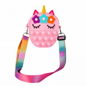 Borsa a bolle a spalla in silicone a mano a croce