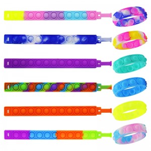 Push Bubble Kids Fidget Giocattoli, Adulti Silicone Fidget Braccialetto POP