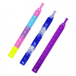 Push Bubble Kids Fidget Giocattoli, Adulti Silicone Fidget Braccialetto POP