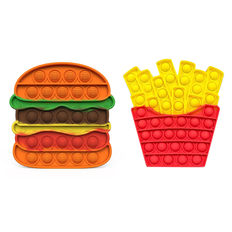 Silicone Push Bubble Hamburger Fidget Giocattolo, Autism Special Needs Stress Reliever Antistress Fidget Giocattoli