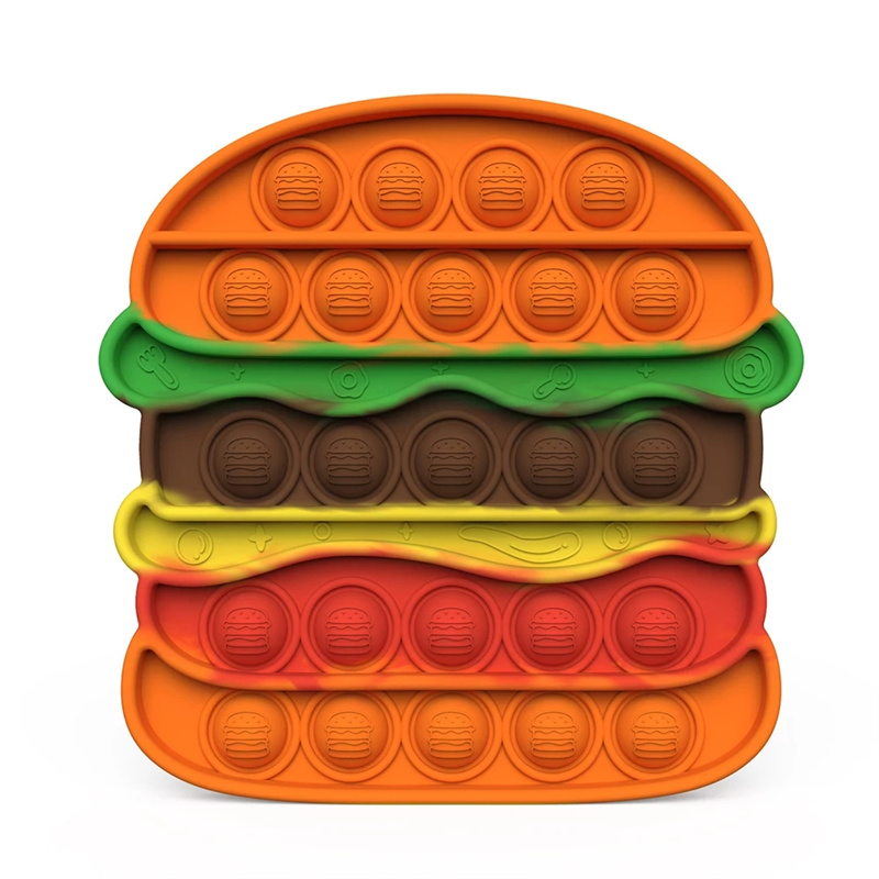 Silicone Push Bubble Hamburger Fidget Giocattolo, Autism Special Needs Stress Reliever Antistress Fidget Giocattoli