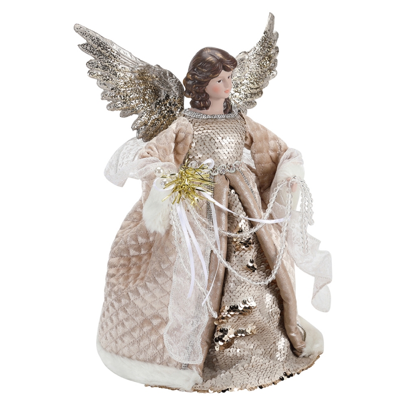 33cm Natale angelo decorazione perline ornamento decorazioni decorazioni indoor decorazioninuovo prodottonatale figura figura vacanza display di lusso casa allegra