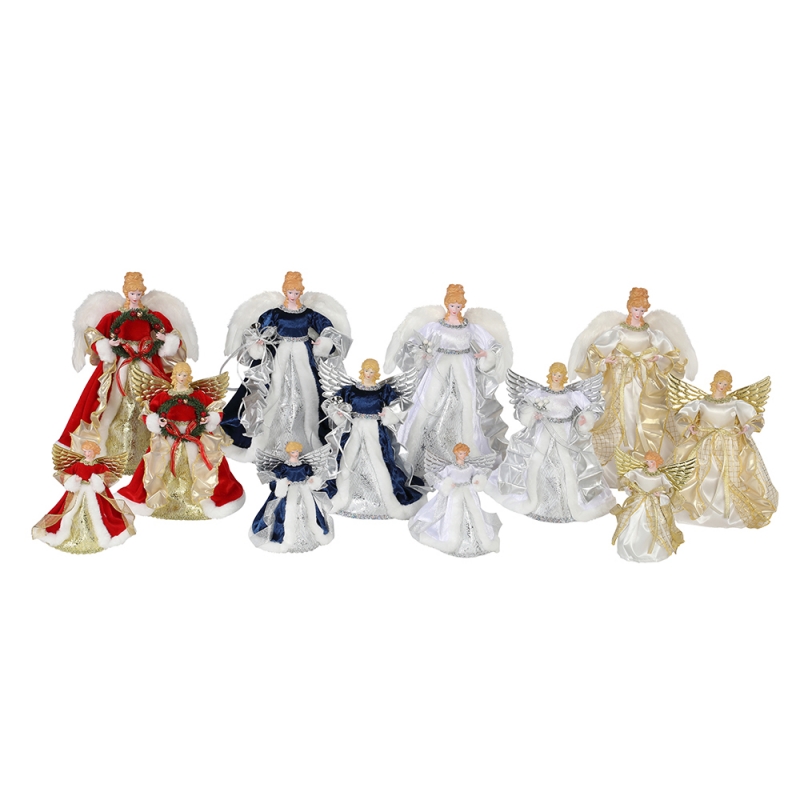 23 ~ 40 cmnatale angelo ornamenti decorazioni albero top handmade angelo figurine collezione bambola xmas festival vacanzenatale
