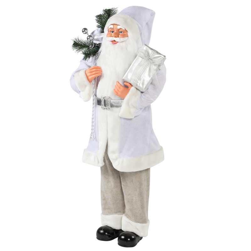 30 ~ 110 cm Natale bianco in piedi Santa Claus Bag regalo ornamento decorazione festival figura figurina collezione tradizionalenatale