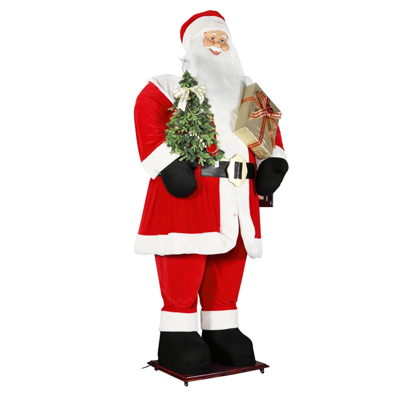 3.8m Big Big Christmas Babbo Natale con albero e sacchetto regalo LED Luce sorgere e down show decorazione festival festival vacanze lusso