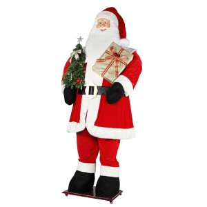 3.8m Big Big Christmas Babbo Natale con albero e sacchetto regalo LED Luce sorgere e down show decorazione festival festival vacanze lusso