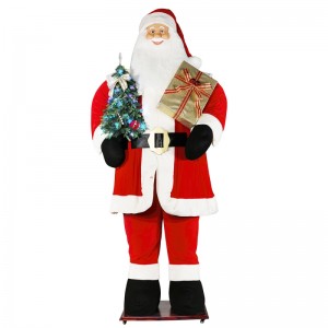 3.8m Big Big Christmas Babbo Natale con albero e sacchetto regalo LED Luce sorgere e down show decorazione festival festival vacanze lusso