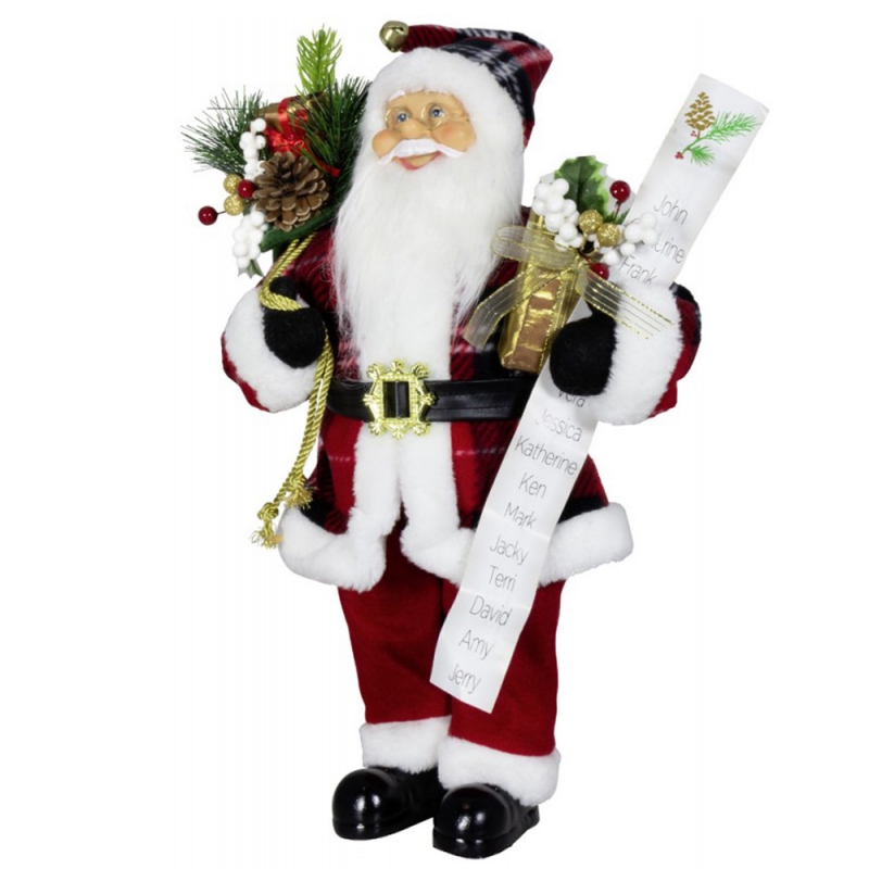 80 cm Decorazionenatalizia Babbo Natale Babbo Natale Elenco Nome Elenco Pigne Ornamento Toy Xmas per la casa Navidad Holiday Party Display