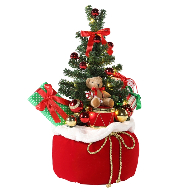 60 cm Natale orso albero home display regali borsa a led ornamento decorazione decorazione figurina partito collezione luci di albero di Natale