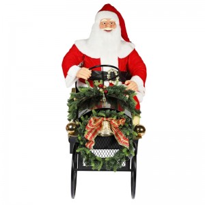 150 cm slitta slitta Babbo Natale con illuminazione ornamento decorazionenatalizia Collezione figurina tradizionale figurina