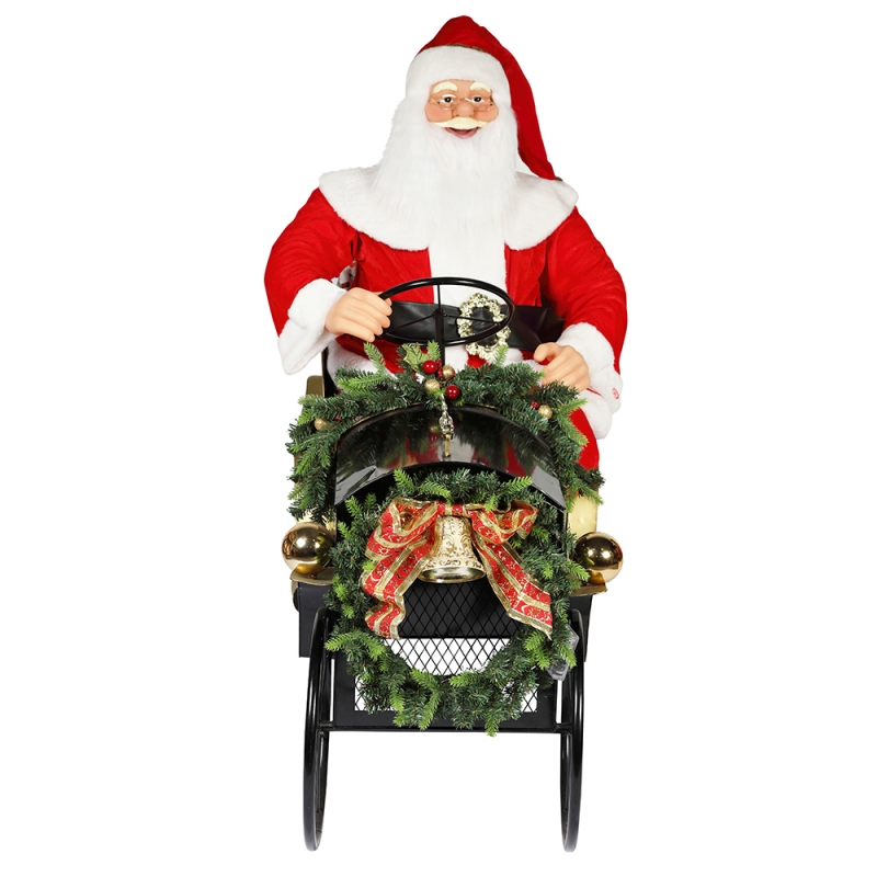 150 cm slitta slitta Babbo Natale con illuminazione ornamento decorazionenatalizia Collezione figurina tradizionale figurina