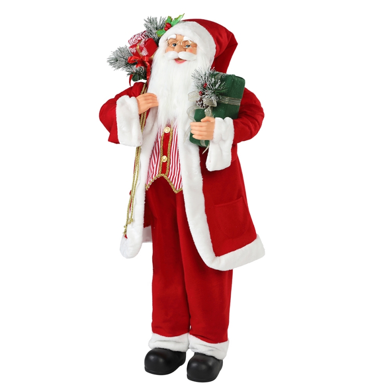 30 ~ 110 cm Natale in piedi Babbo Natale con borse regalo ornamento decorazione tradizionale figurina collezione figurina serienatale serie Xmas