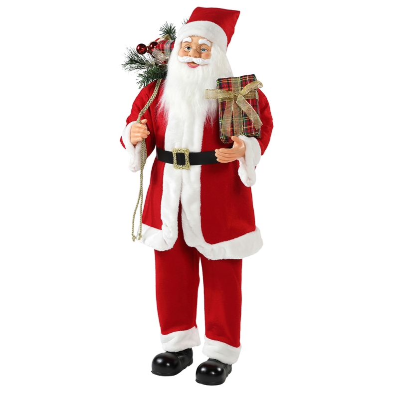 30 ~ 110 cm Natale in piedi Babbo Natale con borse regalo ornamento decorazione tradizionale figurina collezione Xmas Series