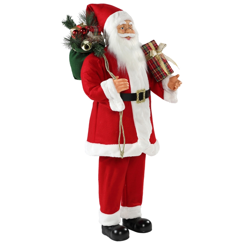 30 ~ 110 cm Natale in piedi Babbo Natale con borse regalo ornamento decorazione tradizionale figurina collezione Xmas Series