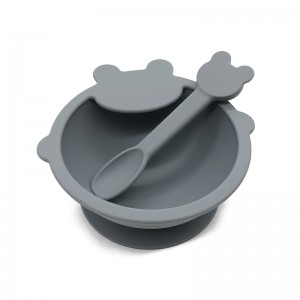 Ciotole per bambini in silicone in silicone con aspirazione, set di alimentazione per bambino