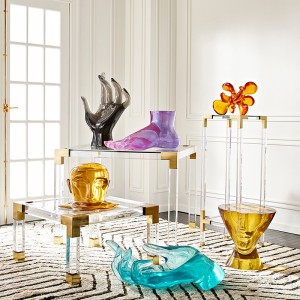 Tavolino da tavolino di lusso in ottone consolle in ottonenordico tavolino da caffè angolo