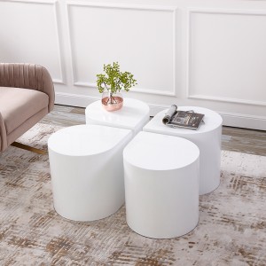 Design petalo Estechetic Tavolino di lusso Set 4 tavoli laterali in oro per soggiorno moderno