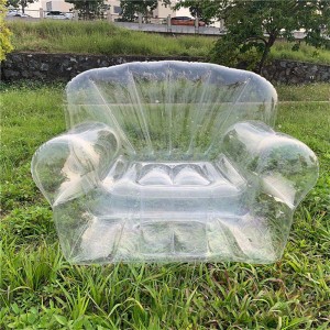 Divano gonfiabile trasparente in PVC, balcone da camera da letto all\'aperto Tempo libero, Singola sedia pieghevole gonfiabile