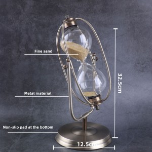 Timer metallo rotante orologio sabbia orologio europeo soggiorno decorazione ornamenti regalo di compleanno30/60 mins clessidra del tempo