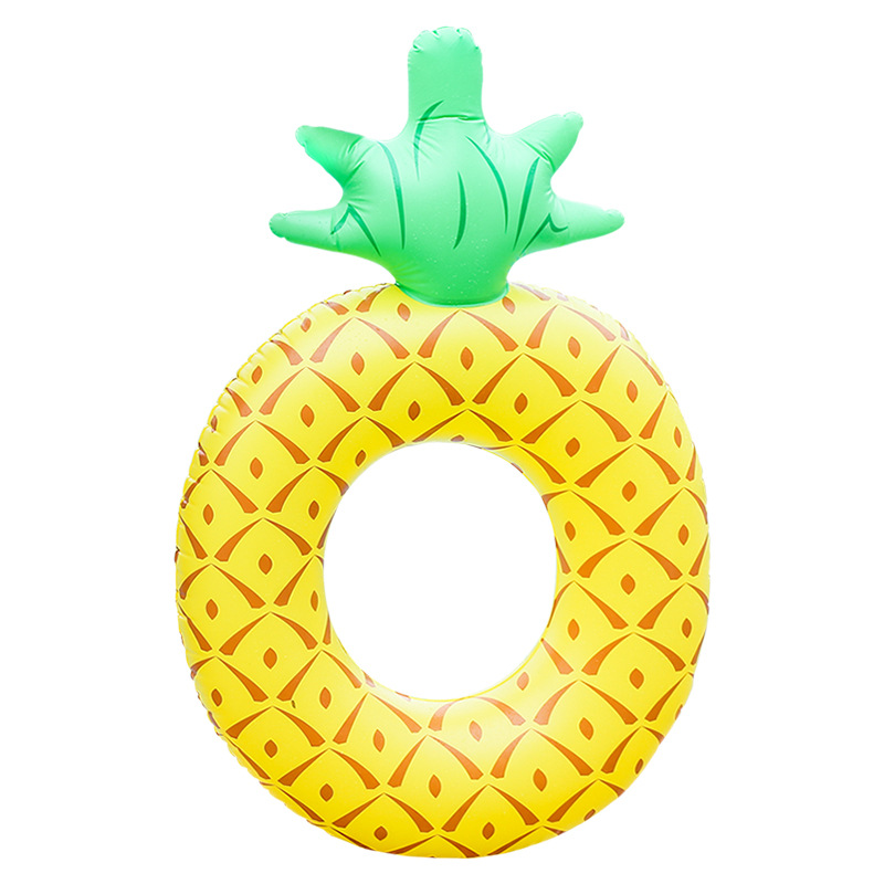 Anello gonfiabile dinuoto ananas, galleggiante portatile per la piscina, giocattolo dell'acqua per adulti e bambini