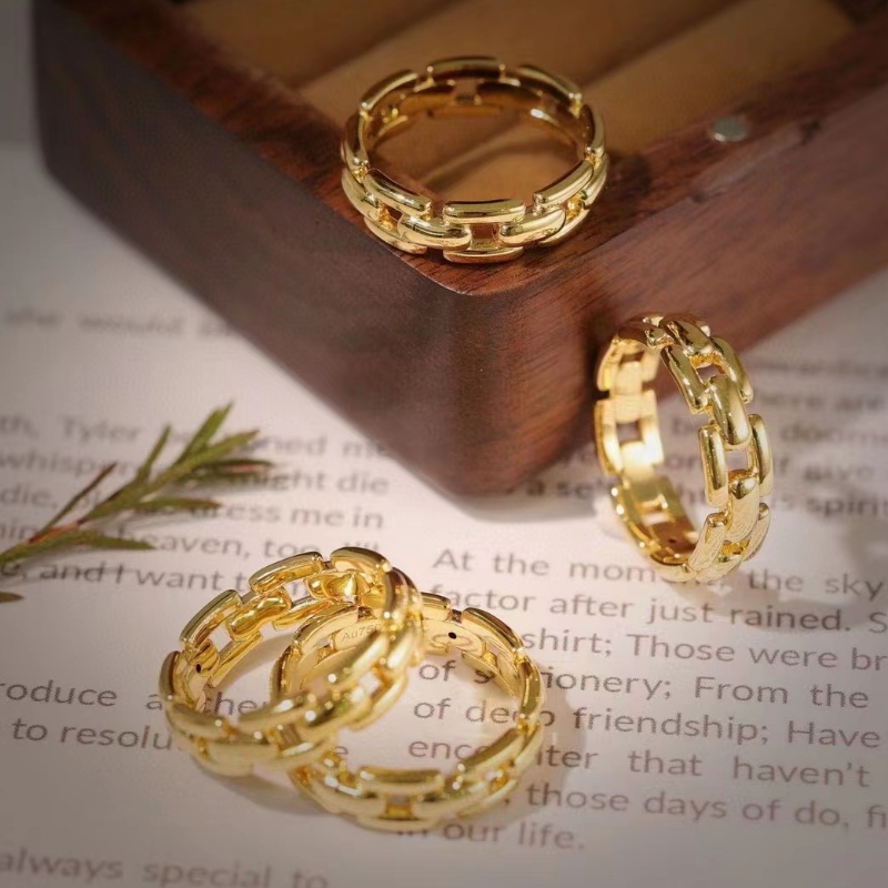 9k/10K/14k/18k Regali di gioielli anello in oro reale per le donne in oro giallo/white Gold/oro rosa