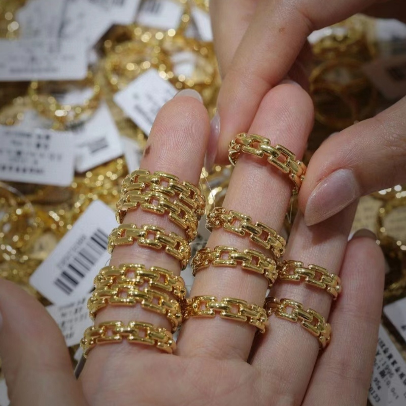 9k/10K/14k/18k Regali di gioielli anello in oro reale per le donne in oro giallo/white Gold/oro rosa