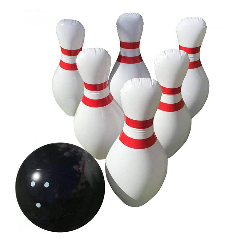 Il set di bowling gonfiabile include una grande palla e 6 spilli gonfiabili di bowling jumbo bowling set gioco per bambini