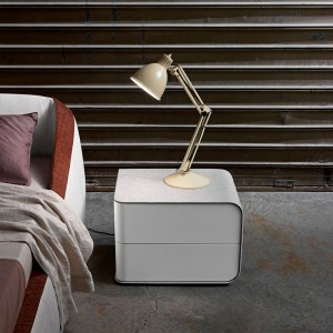 comodino in pelle marrone mini piccolo comodino rotondo di lusso moderno stretto