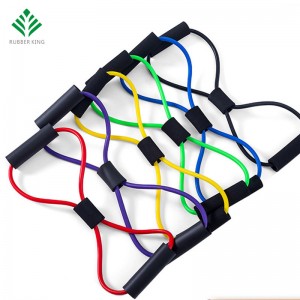Tubo a fascia di resistenza yoga elastica per il corpo dell\'allenamento muscolare esercizio 8 Tipo