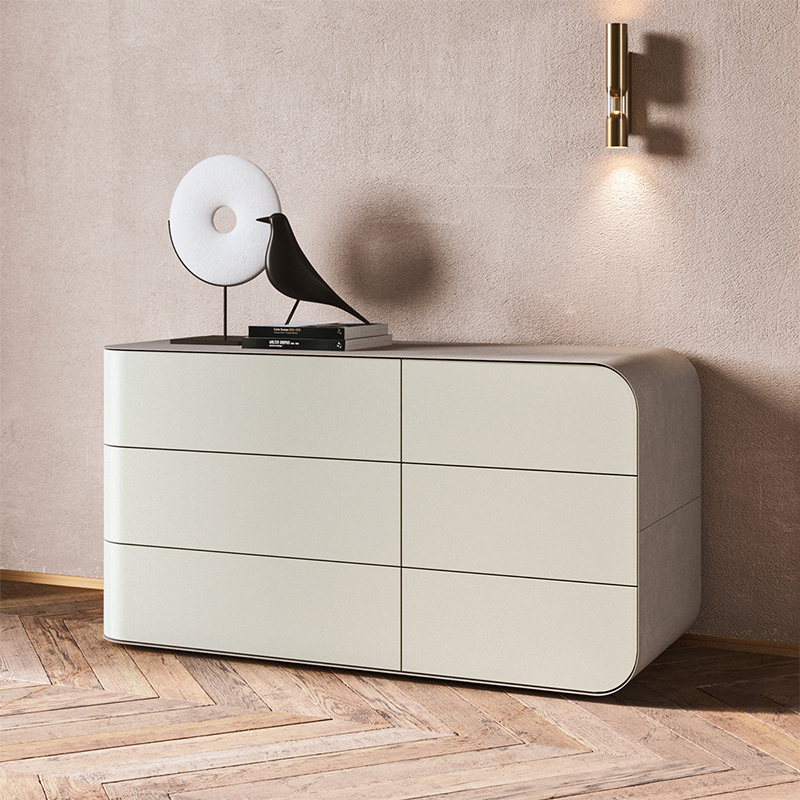 Mobili moderni in pelle in pelle in legno buffet bianco credenza per sala da pranzo