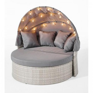 set di acciaio&wicker con luci