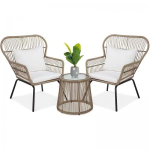 SET SET N-004 in acciaio&wicker 3pcs