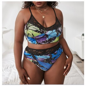 Nuovo set di biancheria intima comoda stampata in pizzo: Factory Wholesale