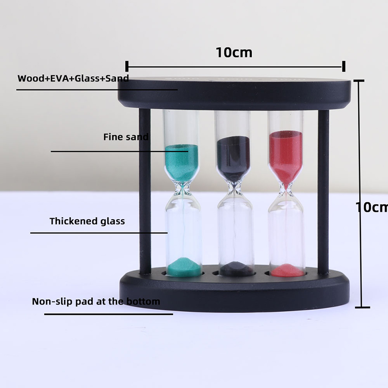 Timer di sabbia in vetro in legno da 3 in 1 clessidra per cucina cucina europea in legno creativo in metallo a rotazione clessista