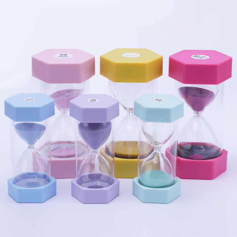 Timer di sabbia per clessidie ​​per clessidra per clessidra per clessidra per pianta viola da 30 minuti per decorazioni per la casa e istruzione