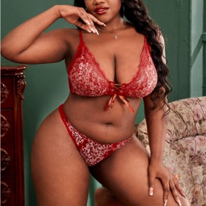 Set di reggiseno del reggiseno di contrasto set di lingerie sexy con cravatta da corda anteriore