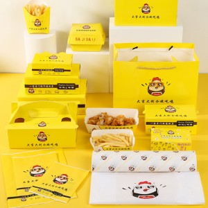 Cibo personalizzato Kraft Paper Box Box Fried Chicken Burger Boxaging Box Fritta Fritta Fritta Pizza Octopus Balline