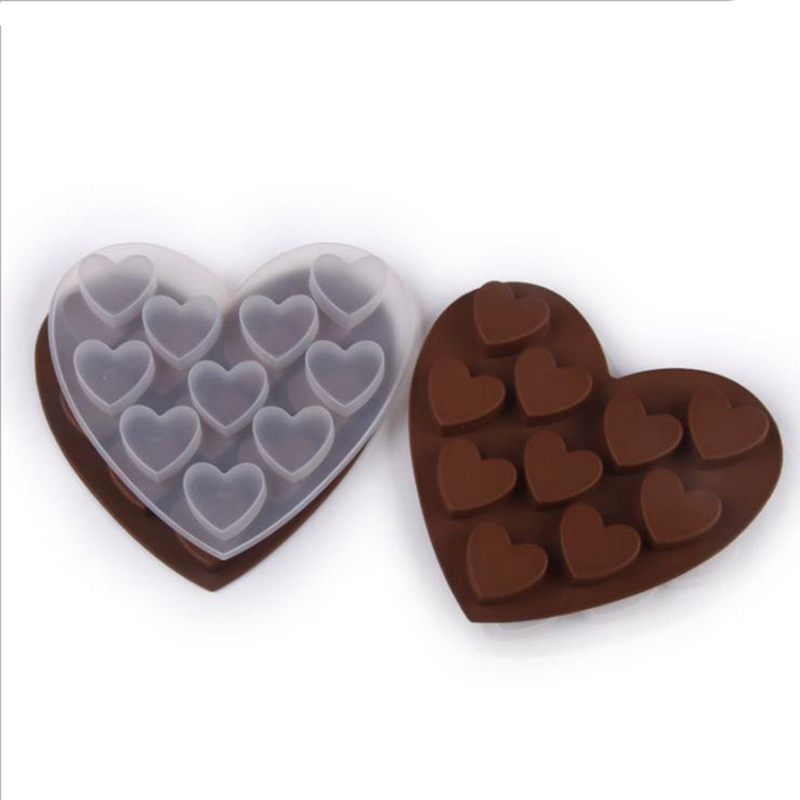 10 cavità a forma di cuore stampo in silicone per cuocere sapone di cioccolato budino gelatina cookie cubetto ghiaccio gelatina piccola torta piccola