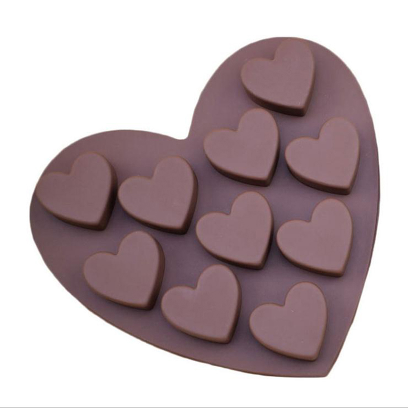 10 cavità a forma di cuore stampo in silicone per cuocere sapone di cioccolato budino gelatina cookie cubetto ghiaccio gelatina piccola torta piccola