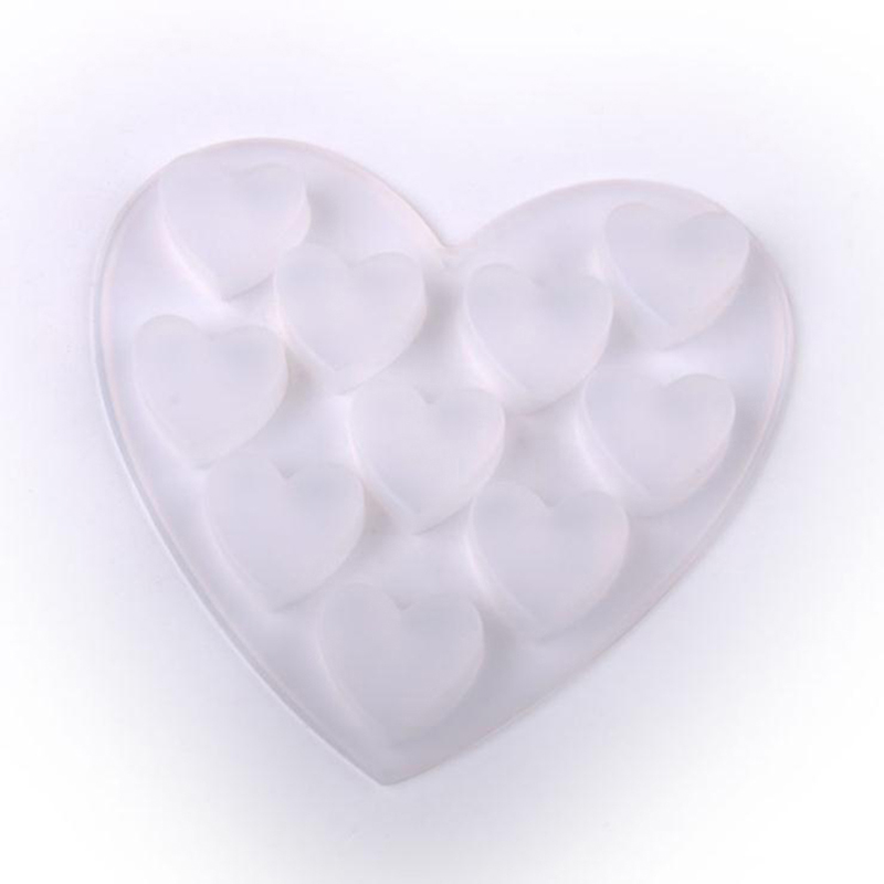 10 cavità a forma di cuore stampo in silicone per cuocere sapone di cioccolato budino gelatina cookie cubetto ghiaccio gelatina piccola torta piccola