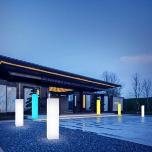 Festival da giardino impermeabile per esterno Evento Festival Evento Led Lam lampade a pavimento decorativo per pavimenti arcobaleno colonna quadrata luce