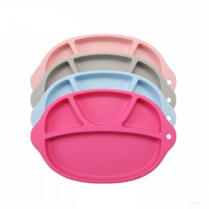 Piastra di silicone alimentare al cibo all\'ingrosso piastre per bambini in siliconenon slip per bambini che alimentano il piatto da pranzo in silicone