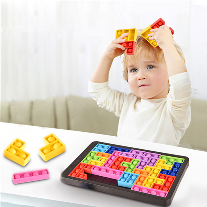 Giocattoli educativi silicone puzzle spingere giocattoli pop per bambini