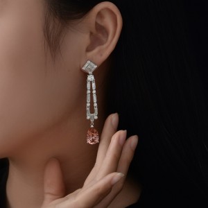 Solomon Powder 5 carati ad alta goccia d\'acqua con diamante a carbonio 10*14 Orecchini dinappa lunga