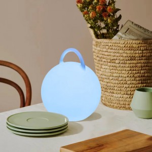 Atmosfera colorata a LED Lampada da tavolo da comodino con manico a contatto Wireless Ricarica rotonda lampada da tavolo moderna con altoparlanti