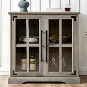 Outdoors Walnut Wood MDF Piccoli tavoli della credatura a buffet con porte a bordo scorrevole